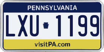 PA license plate LXU1199