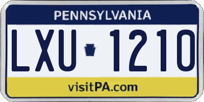 PA license plate LXU1210