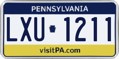 PA license plate LXU1211