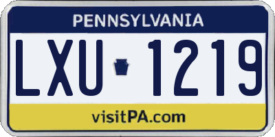PA license plate LXU1219