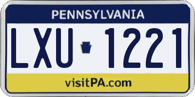 PA license plate LXU1221
