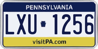 PA license plate LXU1256