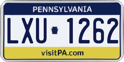 PA license plate LXU1262