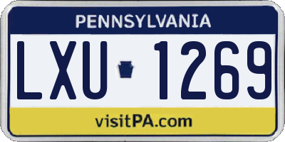 PA license plate LXU1269