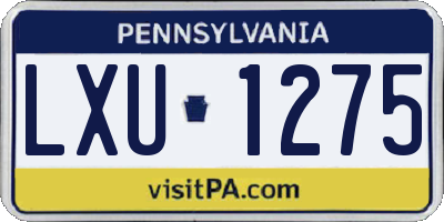 PA license plate LXU1275