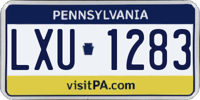 PA license plate LXU1283