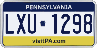 PA license plate LXU1298