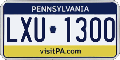 PA license plate LXU1300