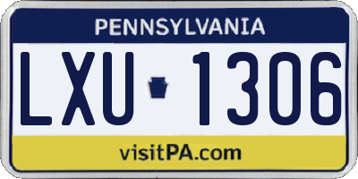 PA license plate LXU1306