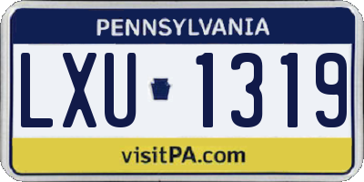 PA license plate LXU1319