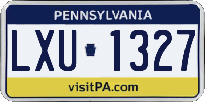 PA license plate LXU1327