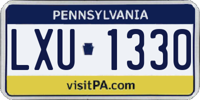 PA license plate LXU1330