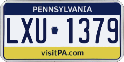 PA license plate LXU1379