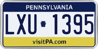 PA license plate LXU1395