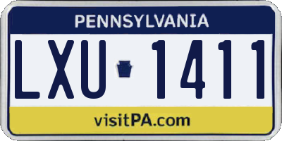 PA license plate LXU1411