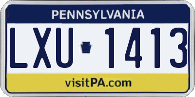 PA license plate LXU1413