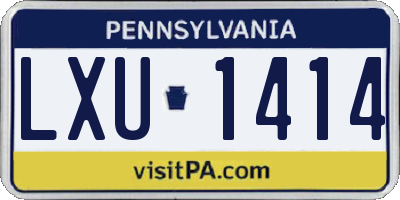 PA license plate LXU1414