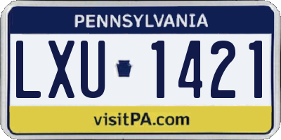 PA license plate LXU1421