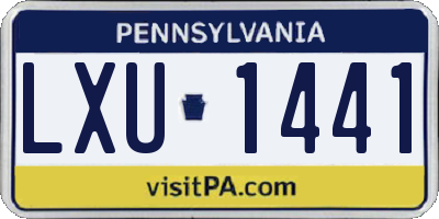 PA license plate LXU1441