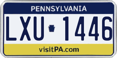 PA license plate LXU1446