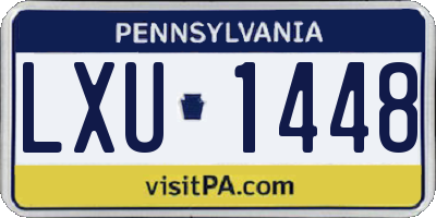 PA license plate LXU1448