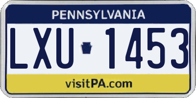 PA license plate LXU1453