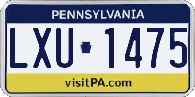 PA license plate LXU1475