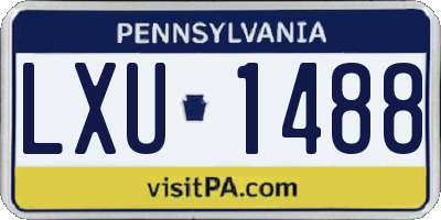 PA license plate LXU1488