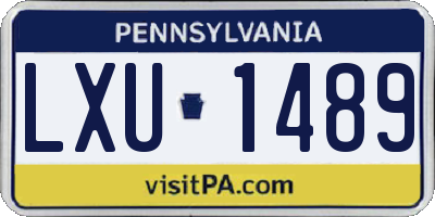 PA license plate LXU1489