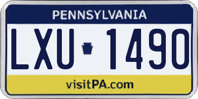 PA license plate LXU1490