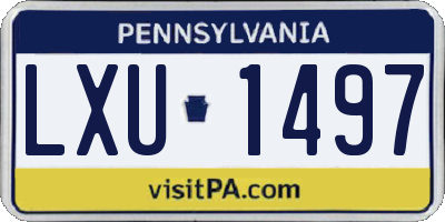 PA license plate LXU1497