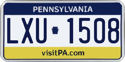 PA license plate LXU1508