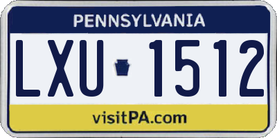 PA license plate LXU1512