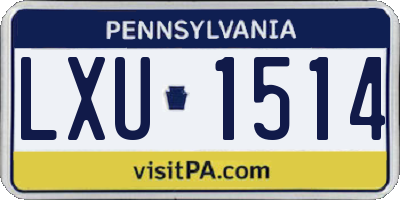 PA license plate LXU1514