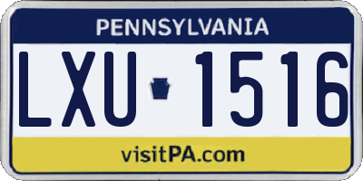 PA license plate LXU1516