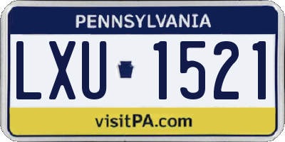 PA license plate LXU1521