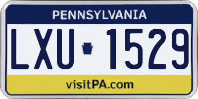 PA license plate LXU1529
