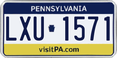 PA license plate LXU1571