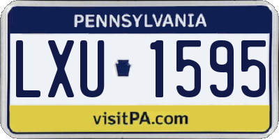 PA license plate LXU1595