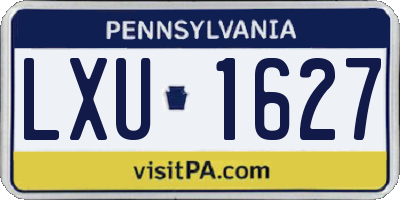 PA license plate LXU1627