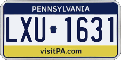 PA license plate LXU1631