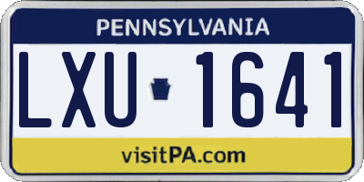 PA license plate LXU1641