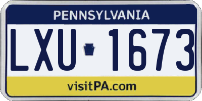 PA license plate LXU1673