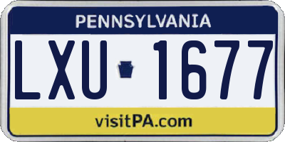 PA license plate LXU1677