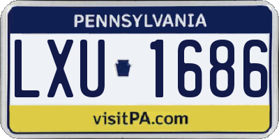 PA license plate LXU1686