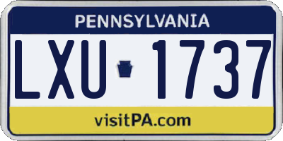 PA license plate LXU1737