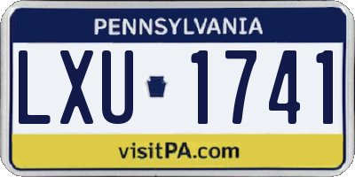 PA license plate LXU1741