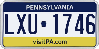 PA license plate LXU1746