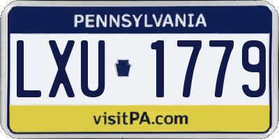PA license plate LXU1779