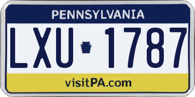 PA license plate LXU1787